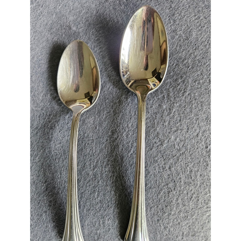 Gorham Nouveau Stainless Steel Teaspoon and Oval Soup Spoon Set 2 Piece Vintage